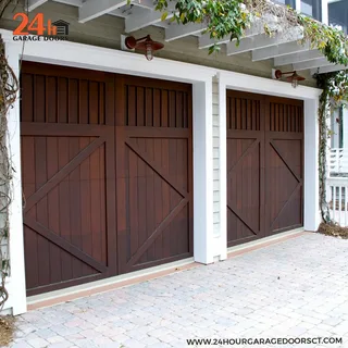 KC Garage Door Repair Weatherby Lake, MO providing expert garage door repair and maintenance for stylish wooden garage doors.
